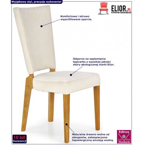 Fotografia Kremowe krzesło drewniane - Amols z kategorii Krzesła