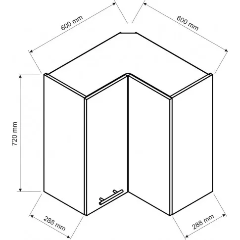 Szafka kuchenna narożna Pergio 45X szkic