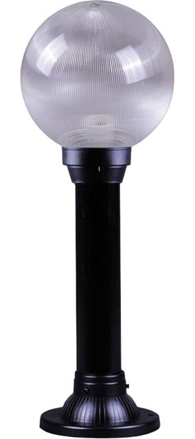 Czarna lampa zewnętrzna stojąca z okrągłym kloszem S513-Kayo
