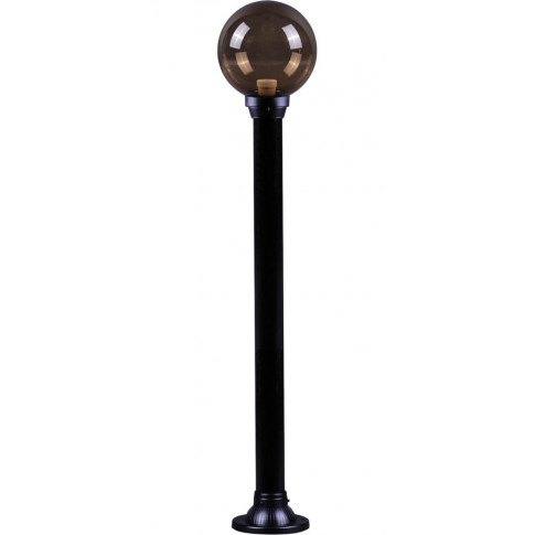 Czarna lampa ogrodowa słupek z dymionym kloszem S515-Paxa