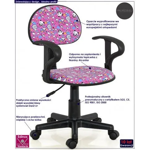 Fotografia Fotel młodzieżowy Oresa - różowy z kategorii Siedziska dla dzieci i młodzieży