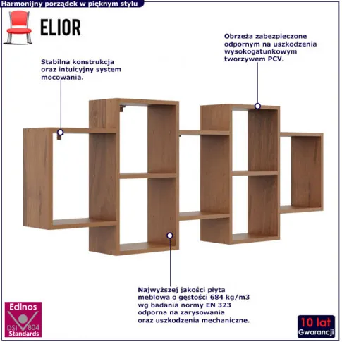 Wiszaca polka scienna na ksiazki Timona orzech