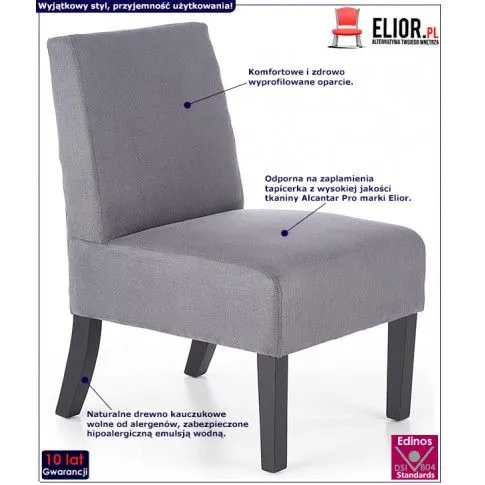 Fotografia Fotel wypoczynkowy Heglio - ciemny popiel z kategorii Fotele wypoczynkowe