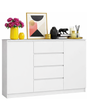 Biała komoda z szufladami i półkami - Bedixo 3X w sklepie Edinos.pl