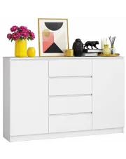Biała komoda z szufladami i półkami - Bedixo 3X w sklepie Edinos.pl