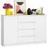 Biała komoda z szufladami i półkami - Bedixo 3X