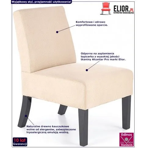 Fotografia Fotel wypoczynkowy Heglio - beżowy z kategorii Fotele wypoczynkowe