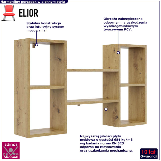 Półka na książki w kolorze dąb artisan Scarpi 2X
