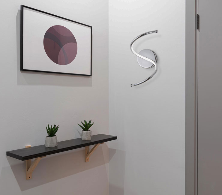 Nowoczesny kinkiet w kształcie litery S - S522-Lopiko