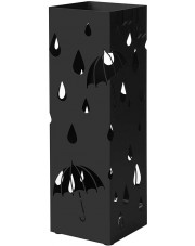 Czarny metalowy ażurowy parasolnik do przedpokoju - Niras