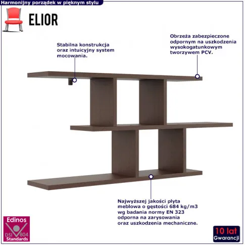 Wisząca półka na książki Meggi wenge