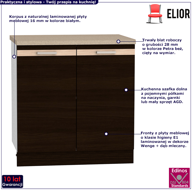 Kuchenna szafka dolna z półką 80 cm Abder 18X