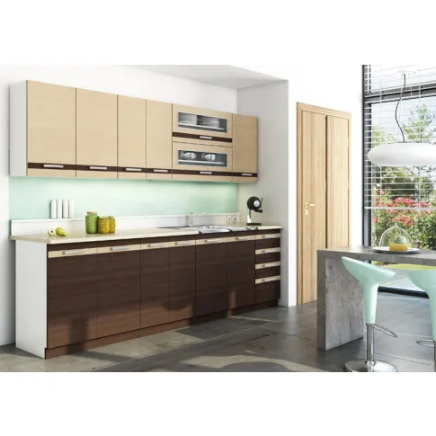 Wizualizacja aranżacji z zestawem mebli do kuchni Lungo