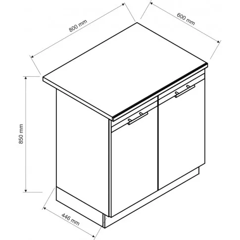 Wymiary dolnej szafki kuchennej Lungo 18X