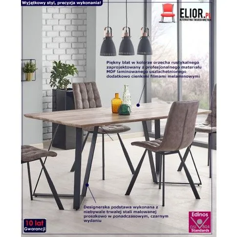 Fotografia Prostokątny stół Sarmel - orzech rustykalny z kategorii Stoły