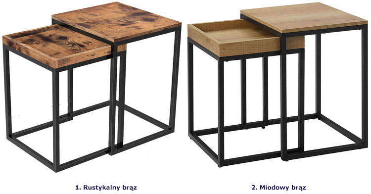 Dostępne kolory 2-częściowego stolika kawowego Lasir