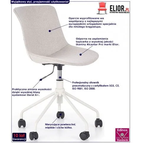 Fotografia Fotel młodzieżowy Abis - jasny popiel z kategorii Siedziska dla dzieci i młodzieży