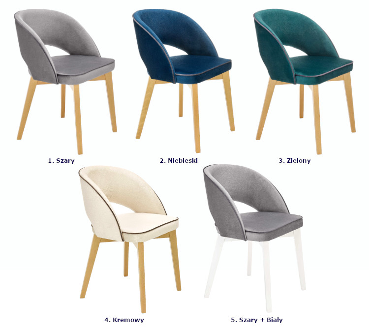 Produkt Szare welurowe krzesło - Sidal - zdjęcie numer 2