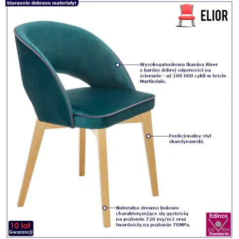 Zielone drewniane krzesło Sidal