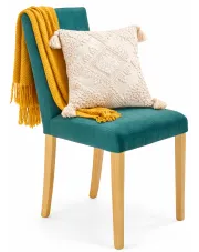 Zielone welurowe krzesło skandynawskie - Maroco w sklepie Edinos.pl