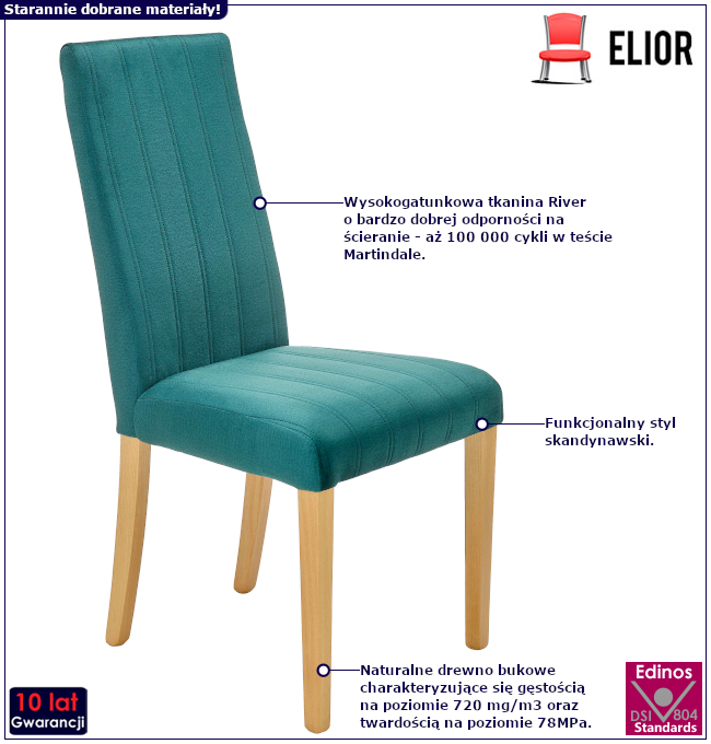 Produkt Zielone krzesło skandynawskie - Ladiso