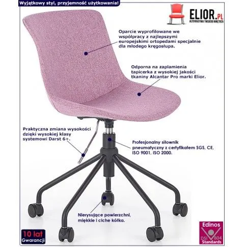 Fotografia Fotel dla dziewczynki Abis - różowy z kategorii Siedziska dla dzieci i młodzieży