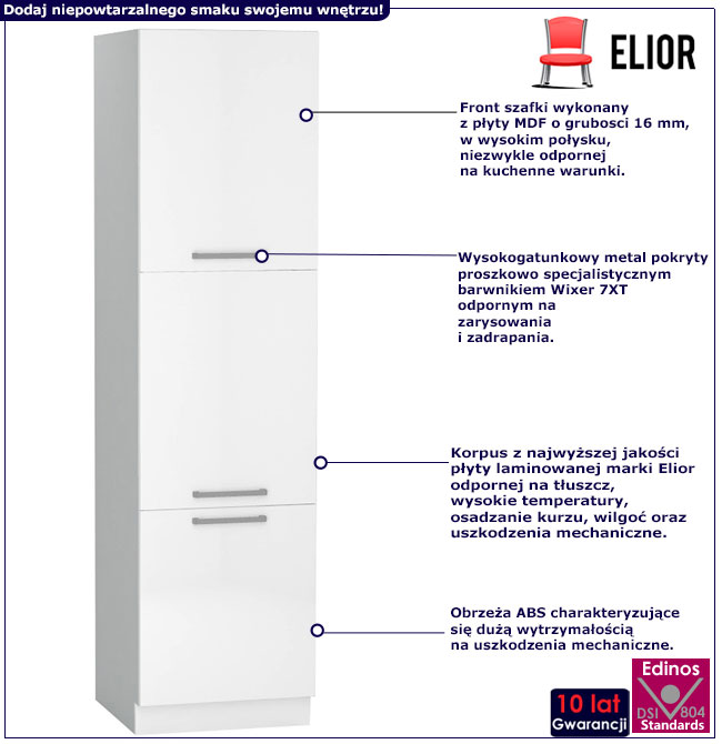 Infografika szafki kuchennej typu słupek Elora 7x