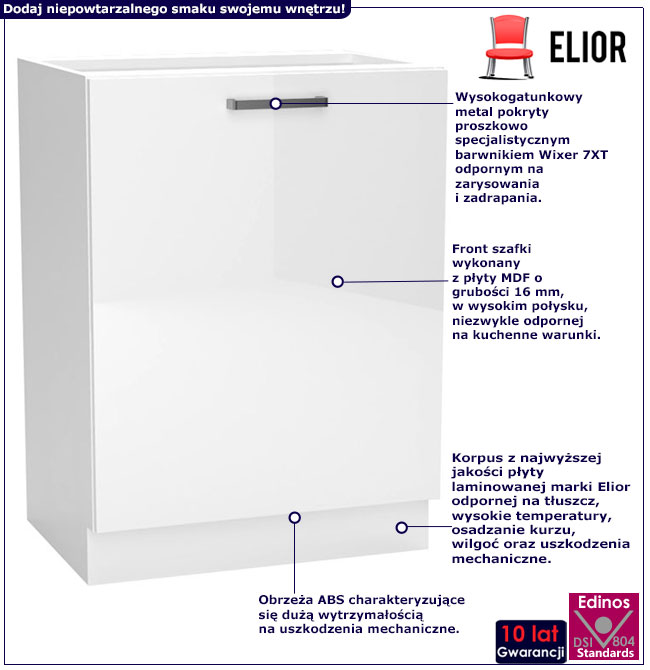 Infografika szafki kuchennej dolnej 60 Elora 8X