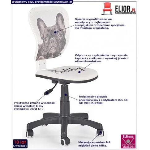 Fotografia Dziecięcy fotel obrotowy Luxor - buldog z kategorii Siedziska dla dzieci i młodzieży