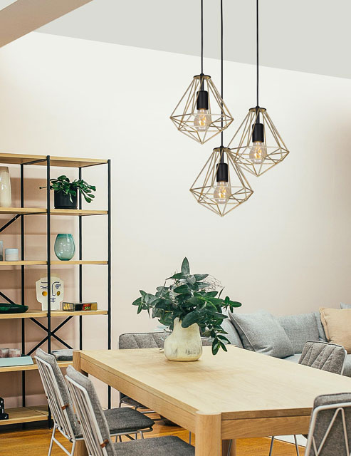 Potrójna druciana lampa wisząca geometryczna S538-Barex