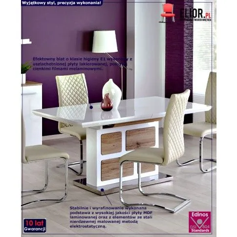 Fotografia Rozkładany stół Quatre - biały z kategorii Stoły