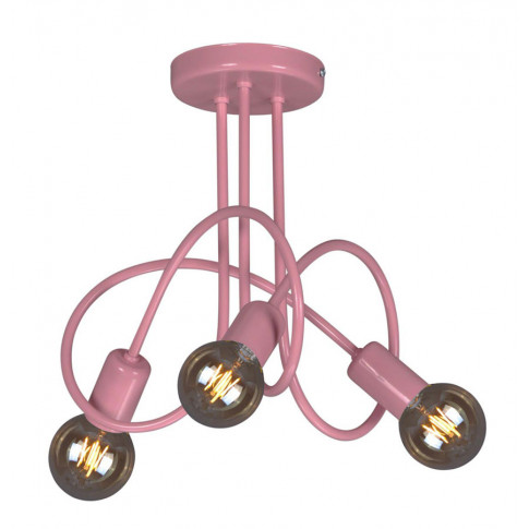 Różowa lampa wisząca młodzieżowa w stylu loft S548-Nelia