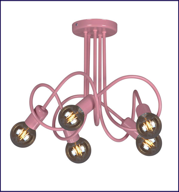 Różowa lampa sufitowa do pokoju młodzieżowego F128-Bambi