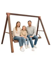 Drewniana huśtawka ogrodowa stojąca Kaori 3X - 180 cm w sklepie Edinos.pl