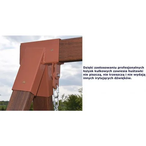 Szczegółowe zdjęcie nr 6 produktu Drewniana huśtawka ogrodowa stojąca Kaori 3X - 180 cm