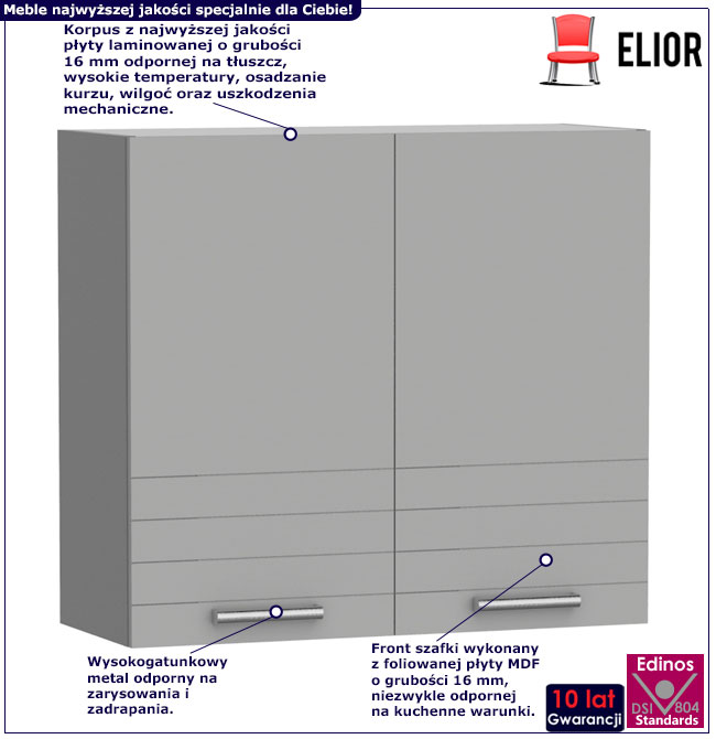 Infografika szafki kuchennej wiszącej 80 cm Arcadio 10X