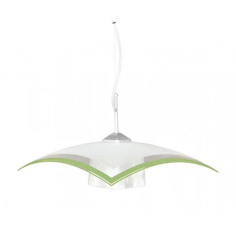 Biało-zielona lampa wisząca do kuchni i jadalni S564-Kilma