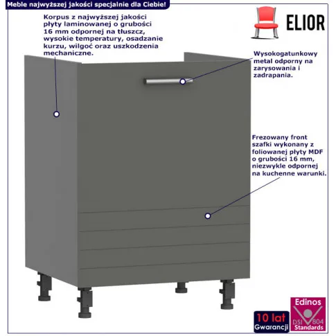 Infografika szafki kuchennej dolnej 60 cm pod plyte indukcyjna arcadio 22x