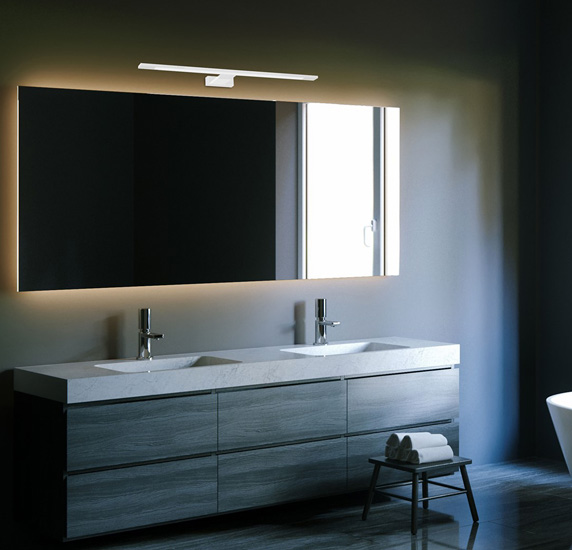 Biały kinkiet LED do łazienki N014-Cortina