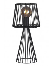 Czarna druciana lampa stołowa w stylu loft - S566-Folta w sklepie Edinos.pl