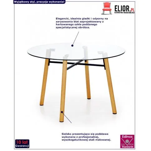 Zdjęcie minimalistyczny stół Reon - szklany - sklep Edinos.pl