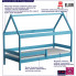 Infografika niebieskiego łóżka dziecięcego typu domek petit 3x
