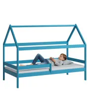 Niebieskie łóżko dziecięce domek - Cubis 3X 160x80 cm w sklepie Edinos.pl