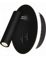 Czarny okrągły kinkiet LED ruchomy - S576-Leros