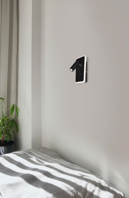 Czarny nowoczesny kinkiet LED z dwoma włącznikami S577-Erdox