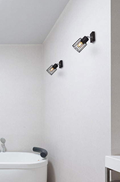 Industrialny kinkiet ścienny z drucianym kloszem S578-Syntio