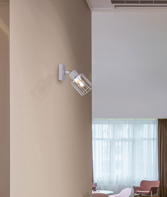 Szary kinkiet ścienny z ruchomym kloszem S578-Syntio