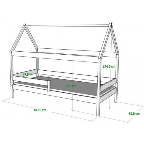 wymiary łóżka dziecięcego typu domek Petit 3X 180x80