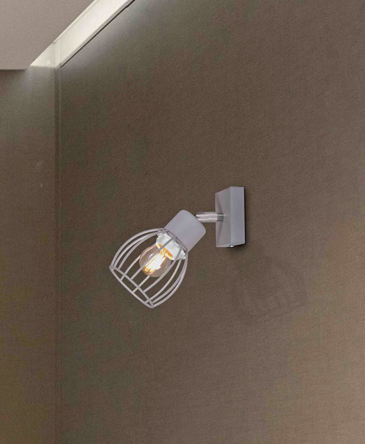 Szary druciany kinkiet ścienny industrialny S579-Lamon