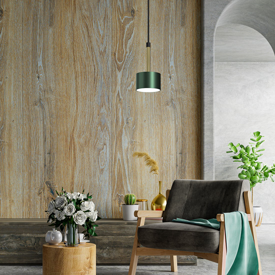 Zielono-złota wisząca lampa V610-Zanari